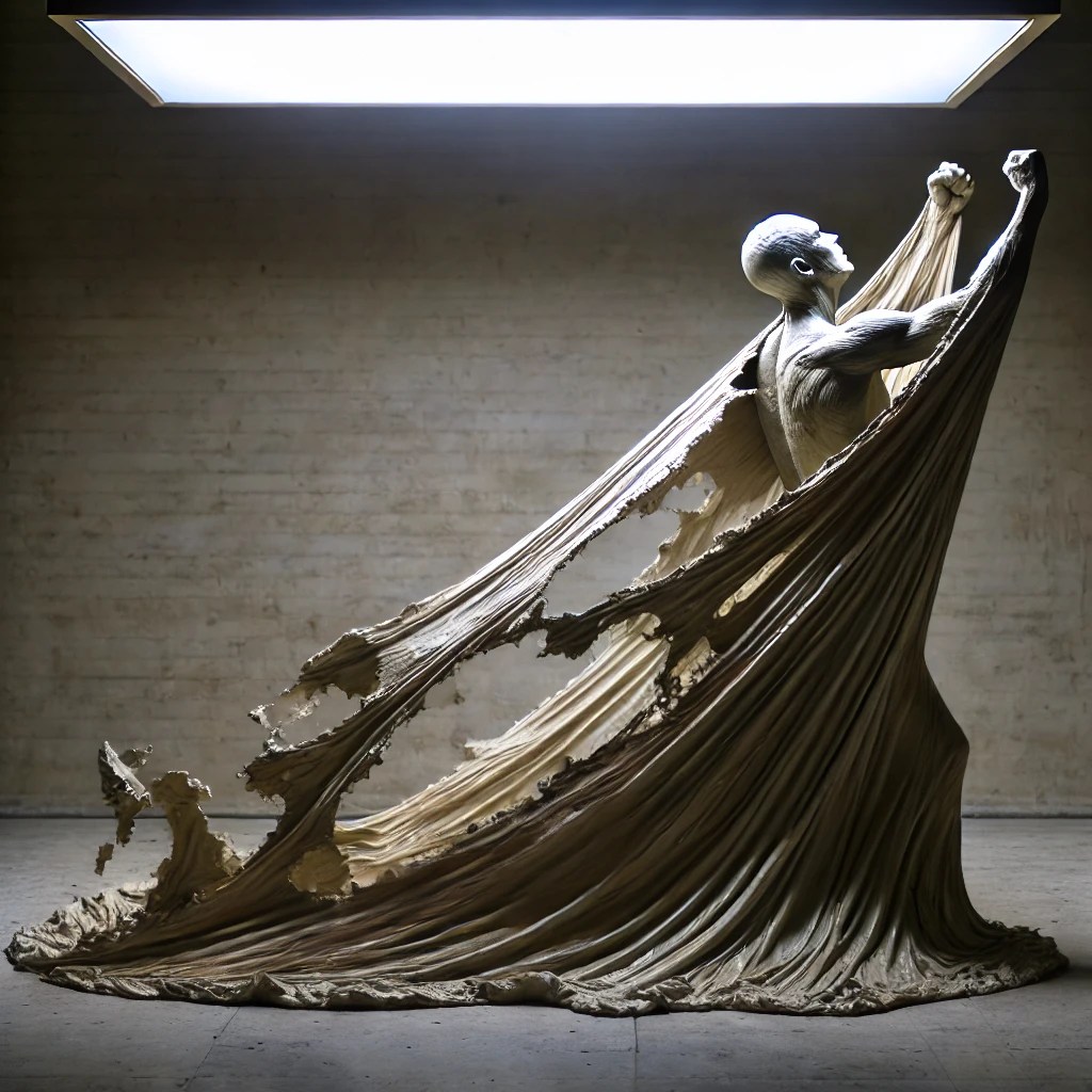 hombre quitandose capa de falsedad